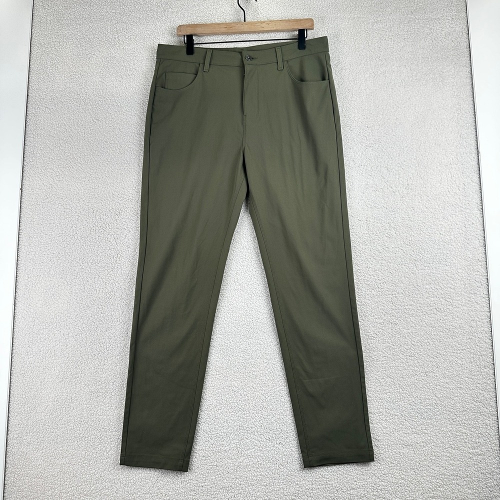Fabletics Only-Daily Pants Mens 33x32 Olive Green Technical Chino Gorpcore